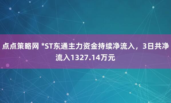 点点策略网 *ST东通主力资金持续净流入，3日共净流入1327.14万元
